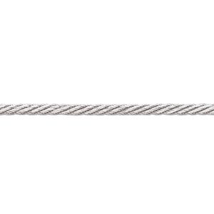 Beading wire, Accu-Flex® twisted cable wire, imitation rhodium-plated stainless steel, 343 strand, 0.09-inch (2.3mm) diameter. Sold per 20-inch strand.