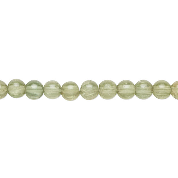 Bead, green apatite (natural), mint green, 4mm round, B+ grade, Mohs hardness 5. Sold per 8-inch strand, approximately 45 beads. image number 0