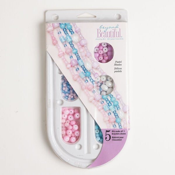 Bracelet kit 1pkg278, glass, mixed colors, mixed sizes and shapes. image number 0