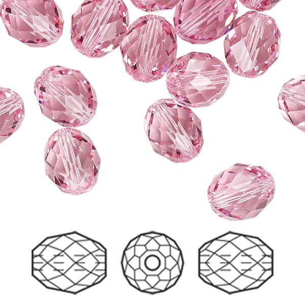 Bead 72pk light rose, Swarovski® 9.5x8mm olive briolette 5044 image number 0
