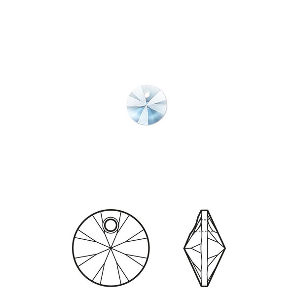 Drop 12pk cool blue, Crystal Passions® Regenerated 6mm pendant mini disk 6428 image number 0