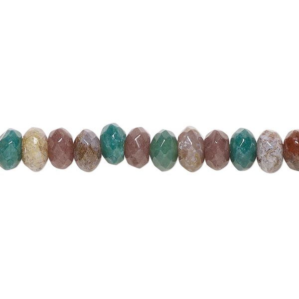 Fancy jasper 1pkg1, faceted rondelle bead natural 15.5-16 inch 6x4mm image number 0