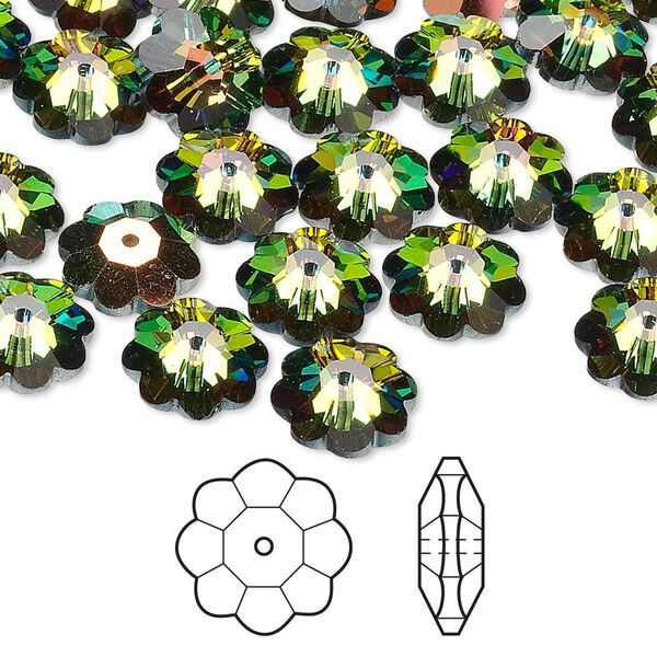 Margarita flower 12pk crystal vitrail medium, Crystal Passions® 10x3.5mm 3700 image number 0