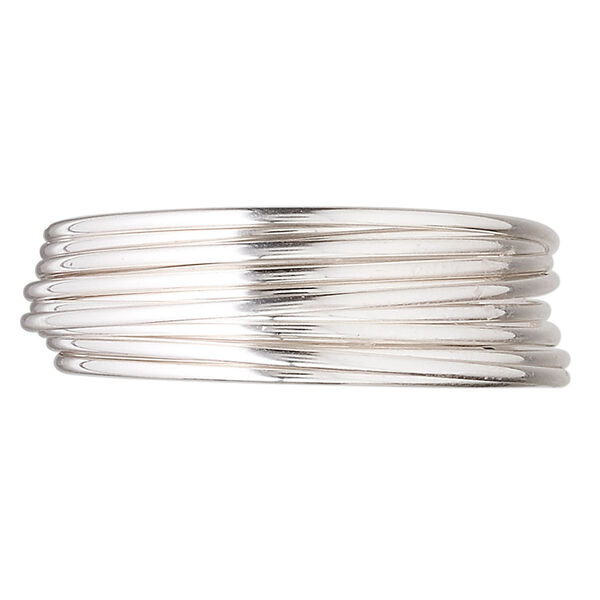 Wire, sterling silver, half-hard, half-round, 16 gauge. Sold per pkg of 5 feet. image number 0