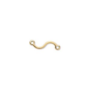 Link, gold-plated brass, 11x4mm flat wave. Sold per pkg of 100.