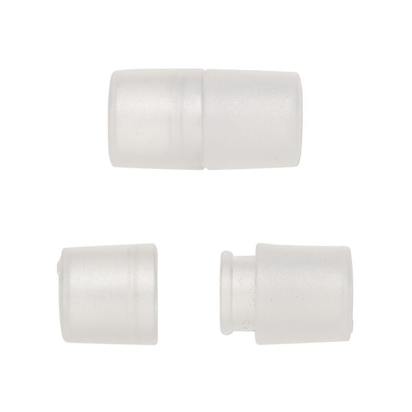 Clasp, breakaway, polypropylene, translucent, 20.5x10.5mm round tube. Sold per pkg of 50. image number 0