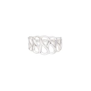 Ring, sterling silver, 12mm wide with open infinity design, size 9. Sold individually.