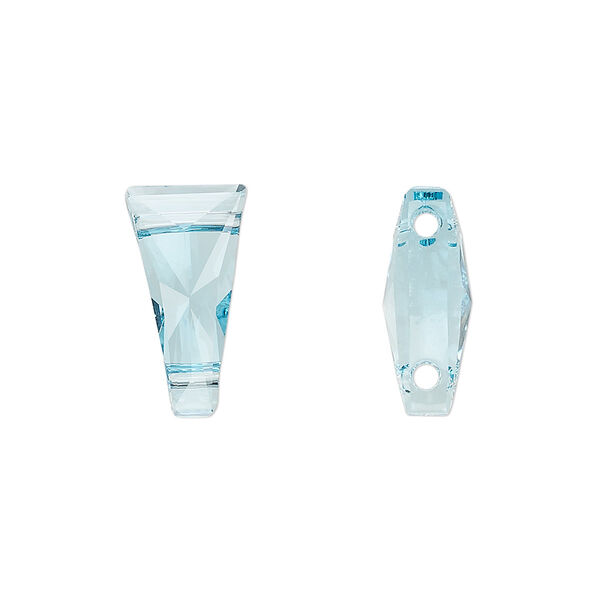 Bead 1pk aquamarine, Crystal Passions® 17x9mm fits up to 10mm beads setting keystone 5181 image number 0