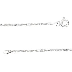 Chain 1pkg1 sterling silver Singapore, 1.5mm / mixed clasp, Gossamer™ 24 inch