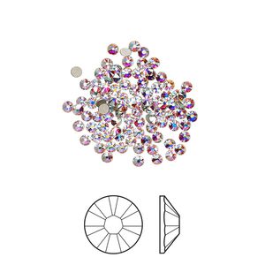 Flat back 1440pk crystal AB foil back, Swarovski® 1.7-1.9mm rose round SS5 2058