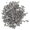 Bead mix, antiqued silver-finished plastic, 6.5x2mm-25x19.5mm mixed shape. Sold per 250-gram pkg, approximately 1,200 to 1,500 beads. image number 1