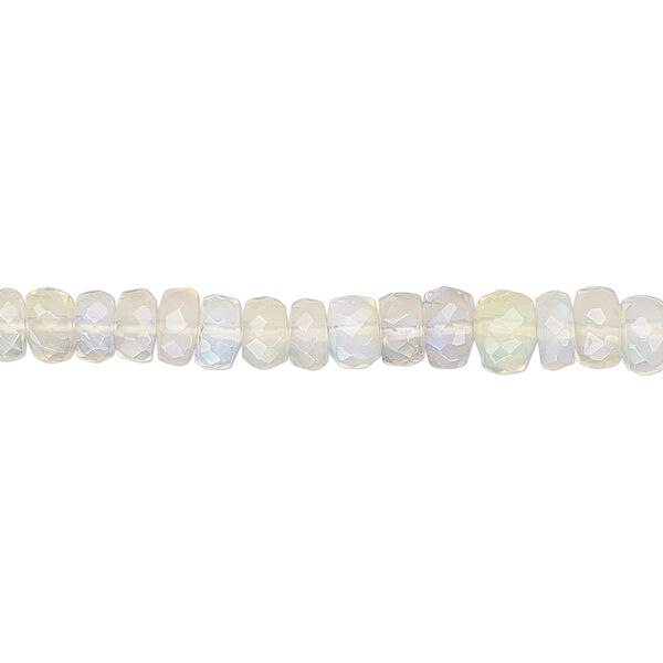 Ethiopian opal 1pkg1, hand-cut faceted rondelle bead natural 15.5-16 inch graduated 4x2mm-7x5mm image number 0