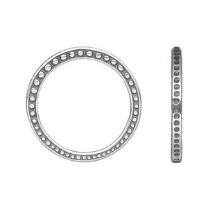 Component, JBB Findings, antique silver-plated pewter (tin-based alloy), 24.5mm double-sided graduated textured round with dot design. Sold per pkg of 2.