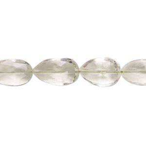 Green quartz 1pkg1, hand-cut faceted puffed teardrop bead 8 inch 10x7mm-14x9mm