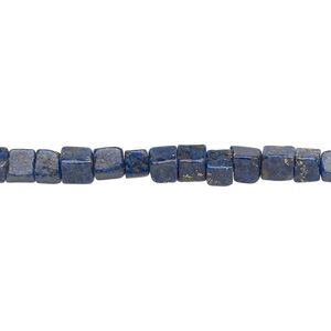 Lapis lazuli 1pkg1, cube bead natural 15.5-16 inch 4mm