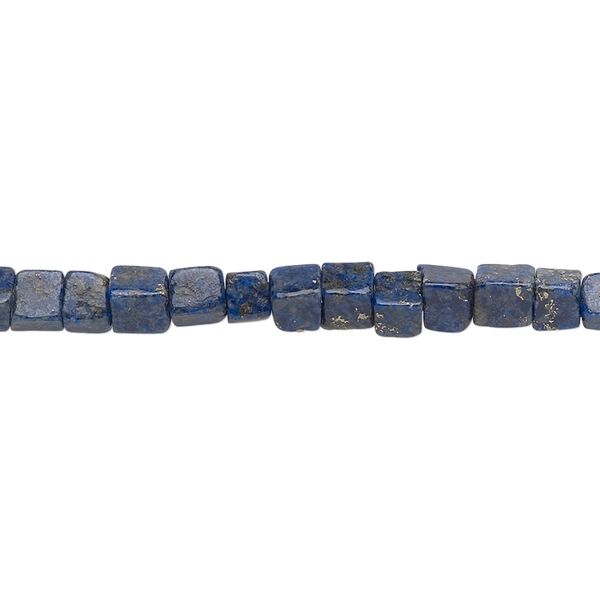 Lapis lazuli 1pkg1, cube bead natural 15.5-16 inch 4mm image number 0