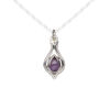 Amethyst / sterling silver 1pkg1, open beaded teardrop drop natural antiqued 15x9mm image number 0