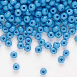 Seed bead, Preciosa Ornela, glass, opaque turquoise, #6 rocaille. Sold per 500-gram pkg.
