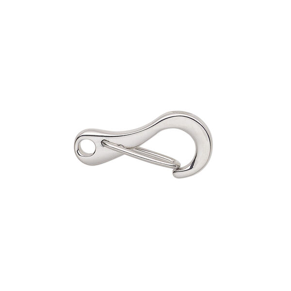 Clasp, self-closing hook, stainless steel, 21x10mm. Sold per pkg of 2. image number 0
