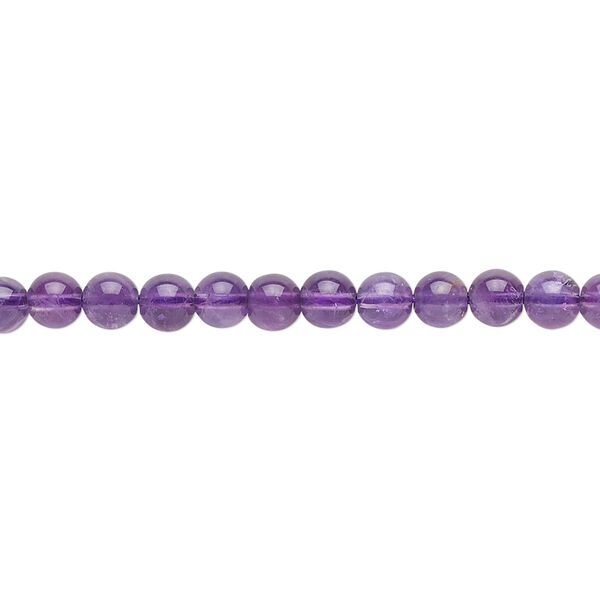Bead, amethyst (natural), 4mm round, B grade, Mohs hardness 7. Sold per 15-1/2" to 16" strand. image number 0