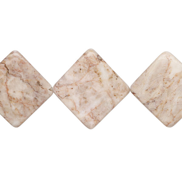 Redline marble 1pkg1, flat diamond bead natural, 14 inch 33-36mm image number 0