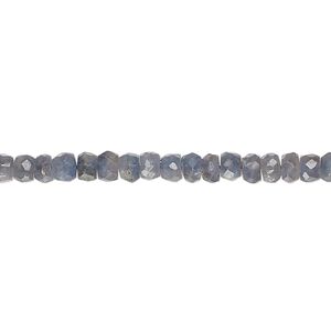Blue-grey sapphire 1pkg1, hand-cut faceted rondelle bead 14 inch 3x2mm-5x4mm