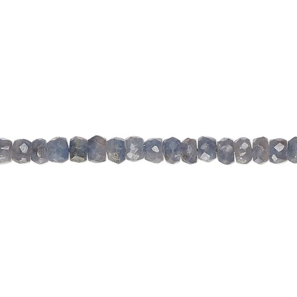 Blue-grey sapphire 1pkg1, hand-cut faceted rondelle bead 14 inch 3x2mm-5x4mm image number 0