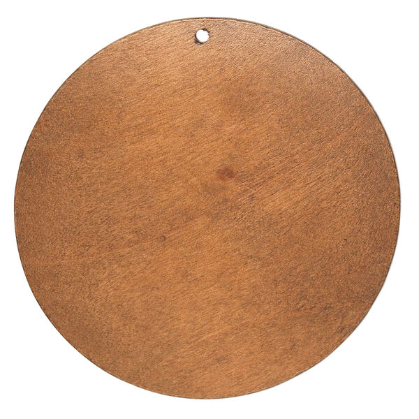 Focal, Korean boxwood (dyed), brown, 40-60mm top-drilled round. Sold per pkg of 3 pairs. image number 1