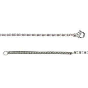Chain 1pkg1 box, 2mm / lobster claw clasp, stainless steel 18 & 20 inch