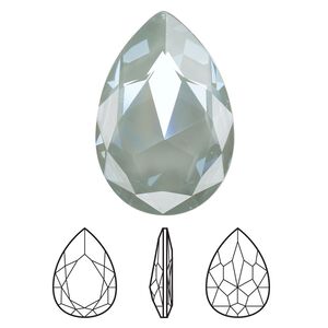 Fancy stone 24pk crystal agave ignite LacquerPRO, Swarovski® 30x20mm pear 4327