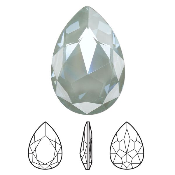 Fancy stone 24pk crystal agave ignite LacquerPRO, Swarovski® 30x20mm pear 4327 image number 0