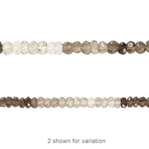 Smoky quartz 1pkg1, hand-cut faceted rondelle bead 13 inch 3x2mm-4x3mm