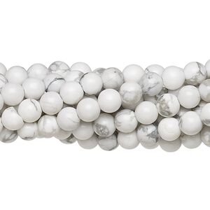 Howlite 1pkg10, round bead natural 15.5-16 inch 4mm