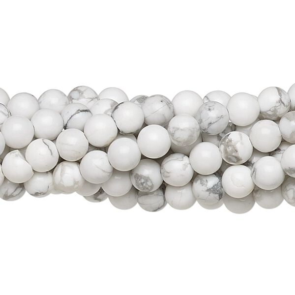 Howlite 1pkg10, round bead natural 15.5-16 inch 4mm image number 0
