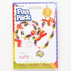 Acrylic / brass / steel 1pkg88, necklace / bracelet kit assortment sushi mixed colors / silver-finished