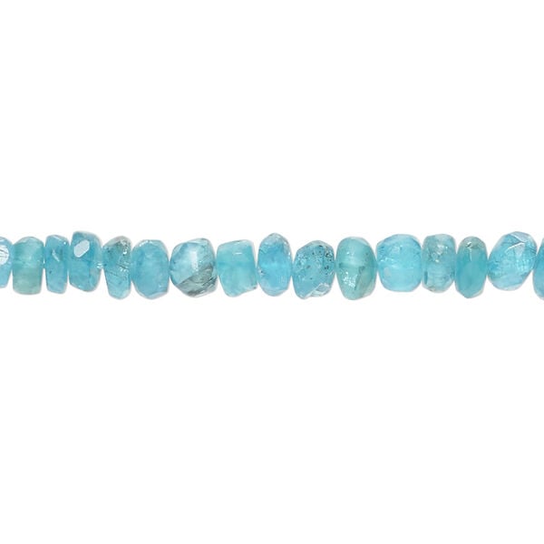 Neon apatite 1pkg1, hand-cut faceted rondelle bead natural, 13 inch 4x2mm-5x3mm image number 0
