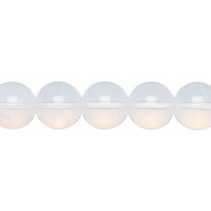 Bead, Preciosa, Czech glass druk, translucent white opal, 10mm round. Sold per 15-1/2" to 16" strand.
