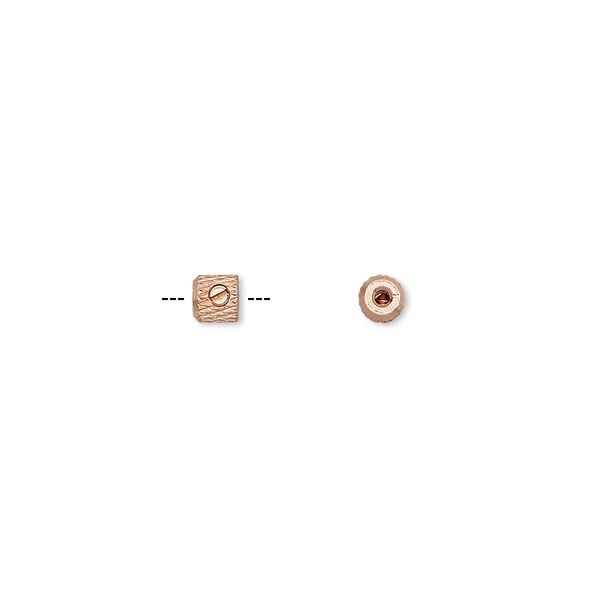 Crimp, Screw-Tite Crimps™, copper-plated copper, 3.5mm barrel, for wire up to 0.024 inches. Sold per pkg of 144 (1 gross). image number 0