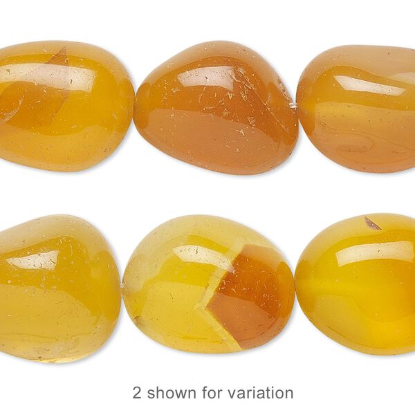 Golden agate 1pkg1, tumbled nugget bead 15.5-16 inch small to medium image number 0