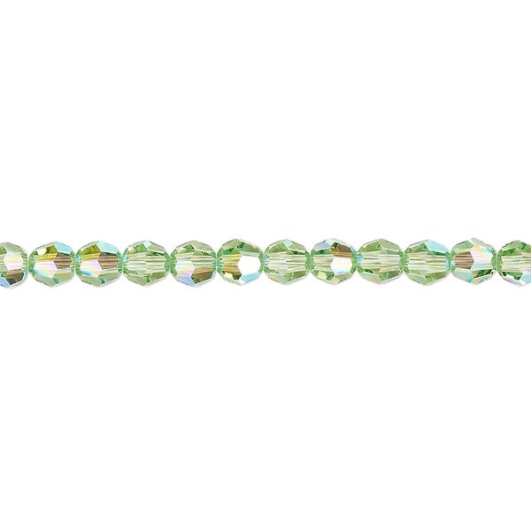 Bead 12pk peridot shimmer, Crystal Passions® 4mm round 5000 image number 0