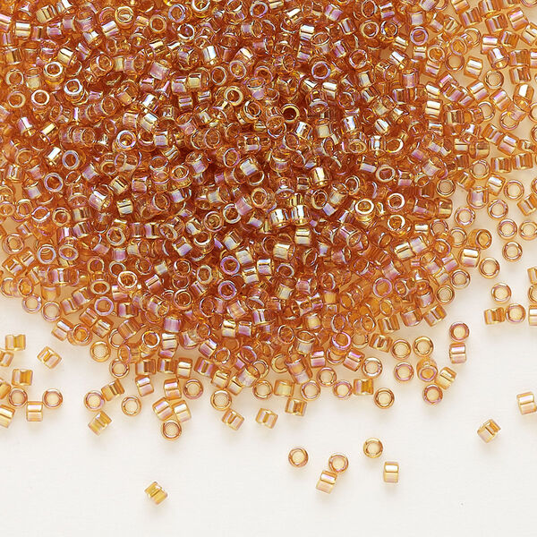 Seed bead, Delica®, glass, pkg/50g, #11 round, translucent rainbow marigold (DB-1241). image number 0