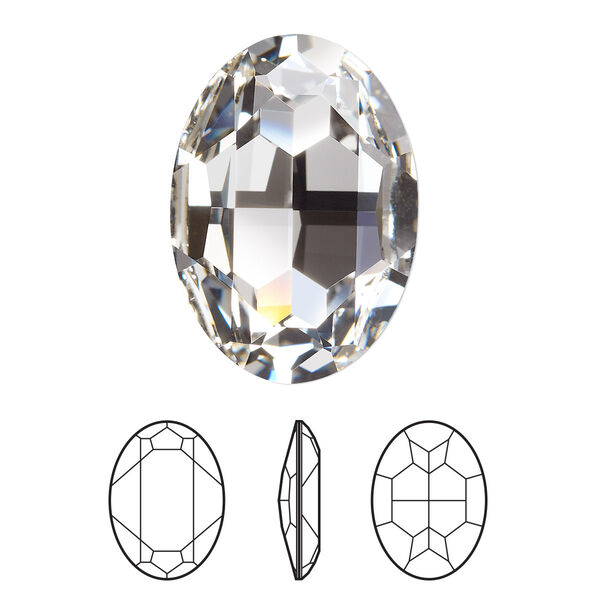 Fancy stone 1pk crystal foil back, Crystal Passions® 30x22mm oval 4127 image number 0