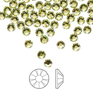 Flat back 144pk limecicle foil back, Preciosa MAXIMA Czech crystal rhinestone 3.8-4mm chaton rose round SS16