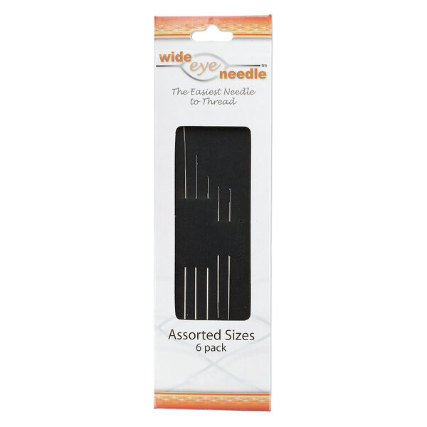 Needle mix, Wide-Eye Needle™, flexible, nickel-plated carbon steel, #16, 1-1/2 to 5 inches with dual end-points. Sold per pkg of 6. image number 0