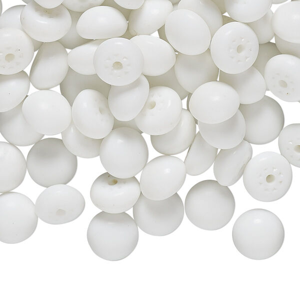 Cabochon, vintage Japanese glass, white, 8mm non-calibrated round. Sold per pkg of 100. image number 0
