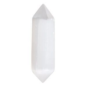 Selenite 1pkg1, hand-cut undrilled double terminated point component 39x9mm-42x10mm