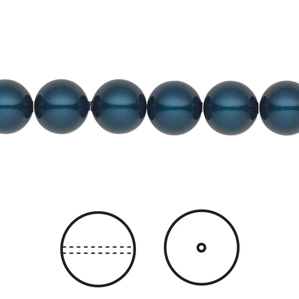 Pearl 250pk petrol, Swarovski® 8mm round 5810 image number 0
