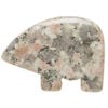 Pink sesame jasper 1pkg1, half-drilled Zuni-style bear focal natural, 34x23mm-38x28mm image number 2