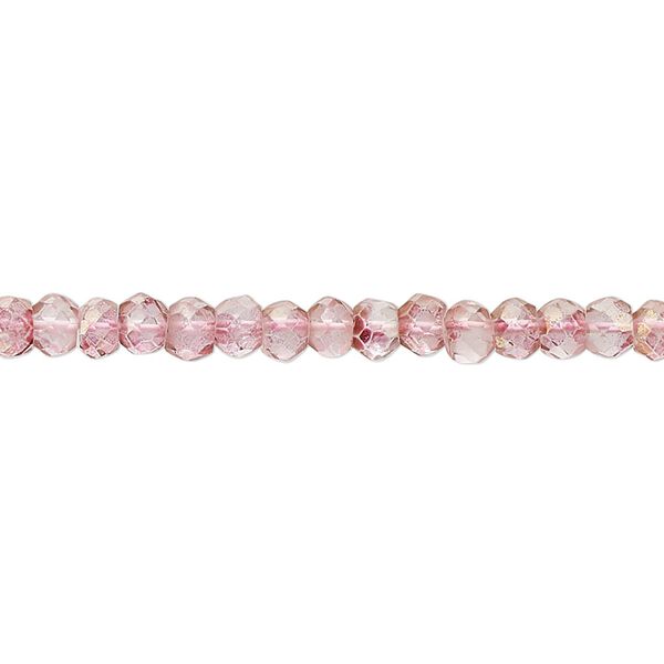 Quartz crystal 1pkg1, hand-cut micro-faceted rondelle bead 13 inch 3x2mm-4x3mm image number 0
