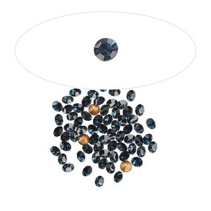 Chaton, glass rhinestone, Capri blue, foil back, 2.4-2.5mm faceted round, PP18. Sold per pkg of 72.